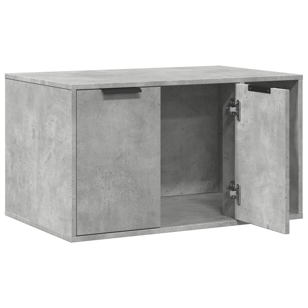 betonszürke szerelt fa macskaalomdoboz 80 x 50 x 45 cm