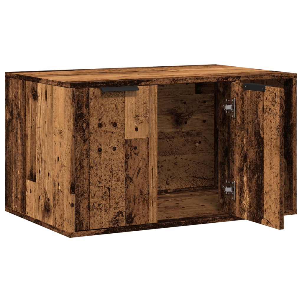 antik fa színű szerelt fa macskaalomdoboz 80 x 50 x 45 cm