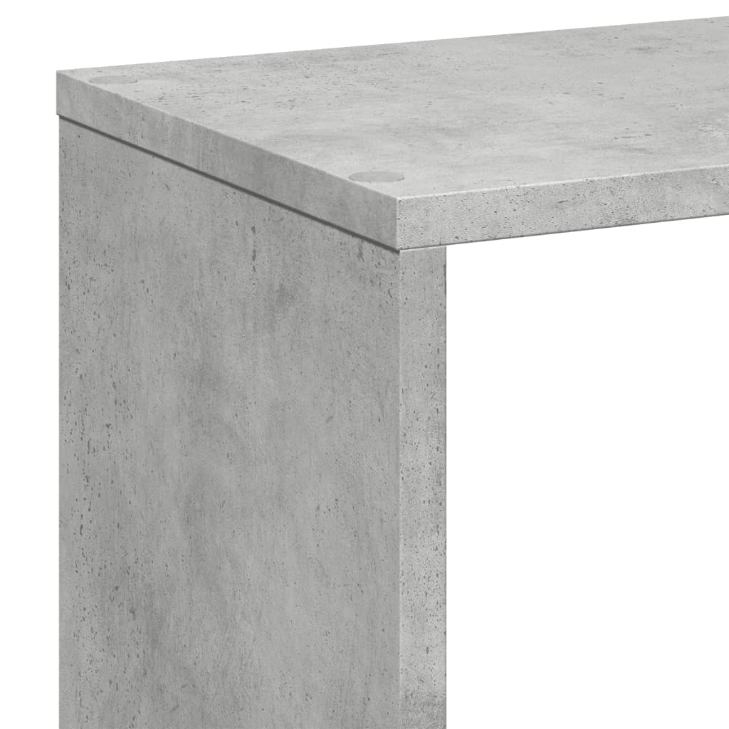 betonszürke szerelt fa elválasztó könyvespolc 67x25x161,5 cm