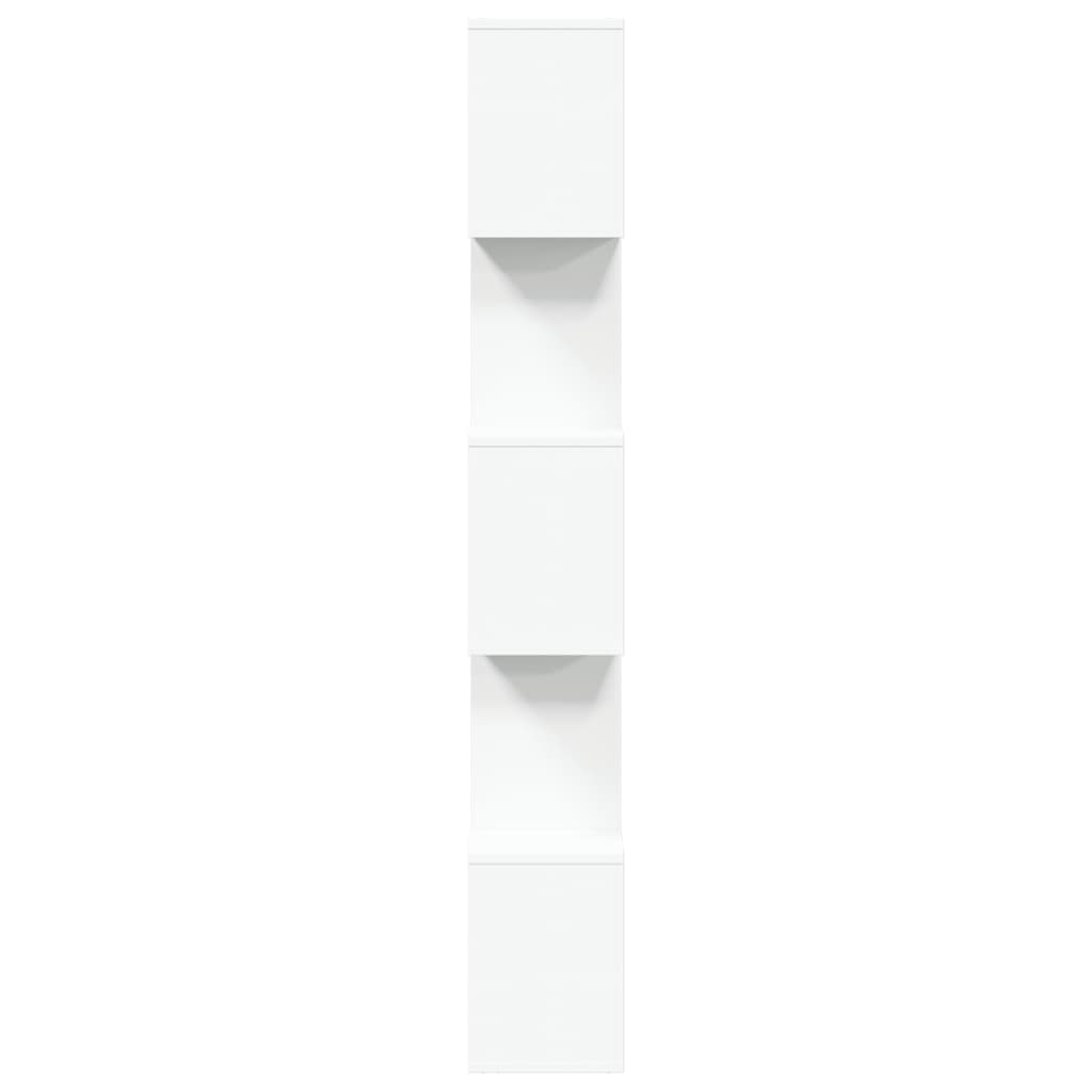 5-szintes szobaelválasztó könyvespolc fehér 70 x 24 x 161 cm rétegelt fa