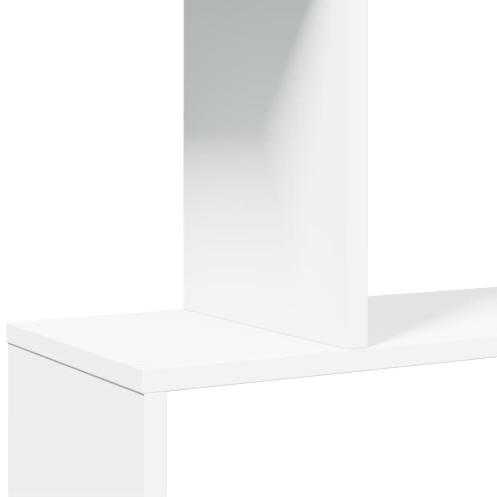 5-szintes szobaelválasztó könyvespolc fehér 70 x 24 x 161 cm rétegelt fa