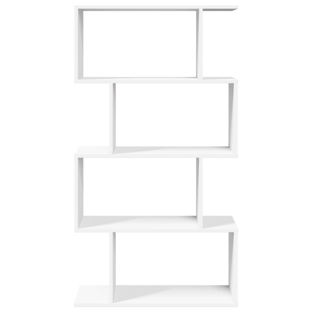 4-szintes fehér szobaelválasztó könyvespolc 70 x 24 x 129 cm rétegelt fa