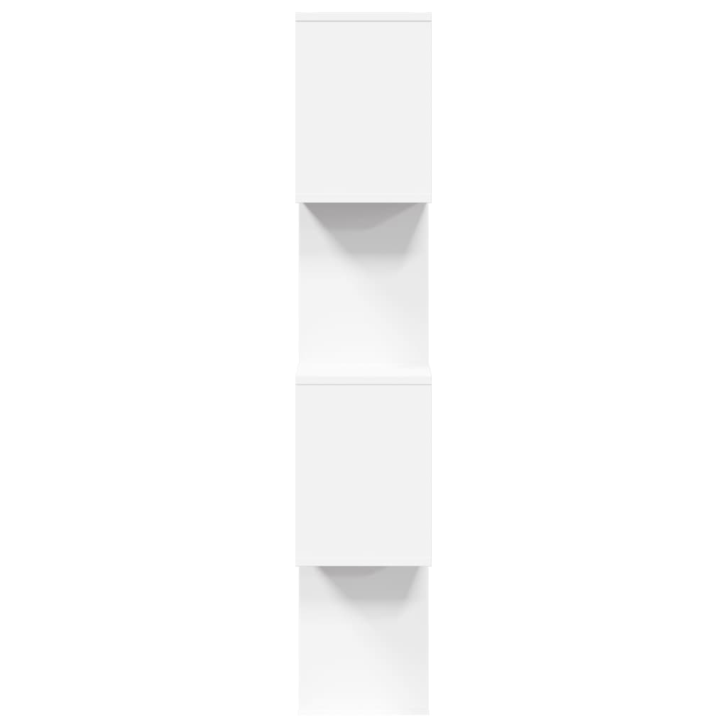 4-szintes fehér szobaelválasztó könyvespolc 70 x 24 x 129 cm rétegelt fa