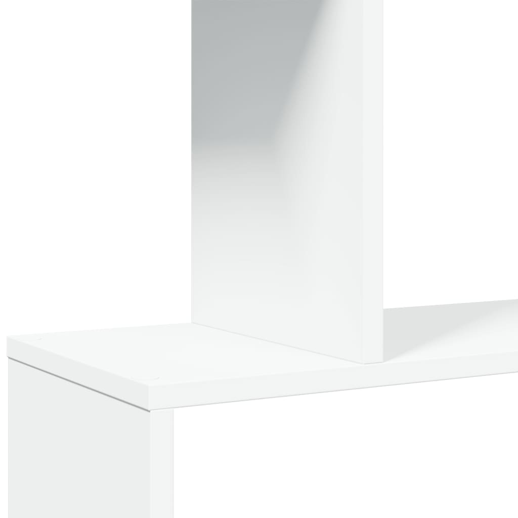 4-szintes fehér szobaelválasztó könyvespolc 70 x 24 x 129 cm rétegelt fa