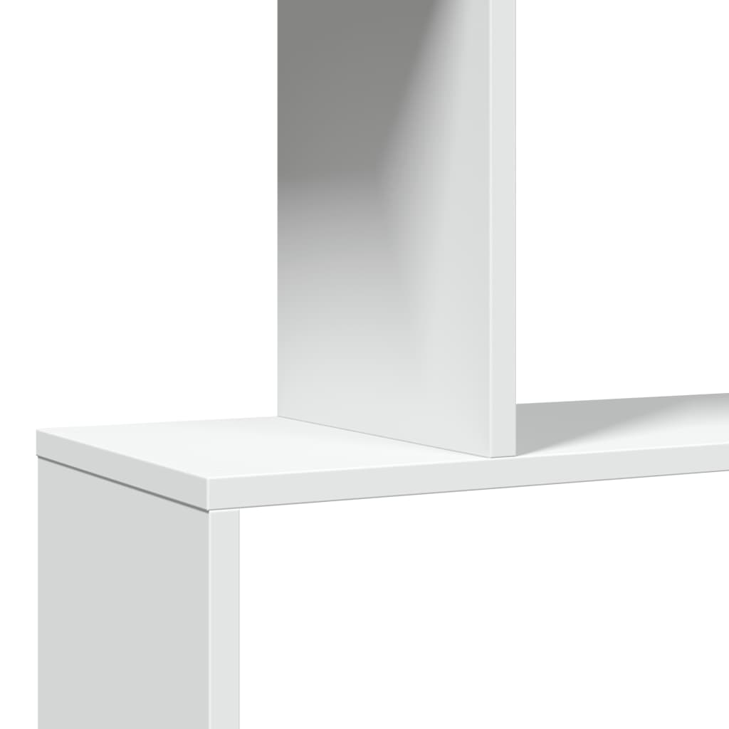 3-szintes fehér szobaelválasztó könyvespolc 70 x 24 x 97 cm rétegelt fa