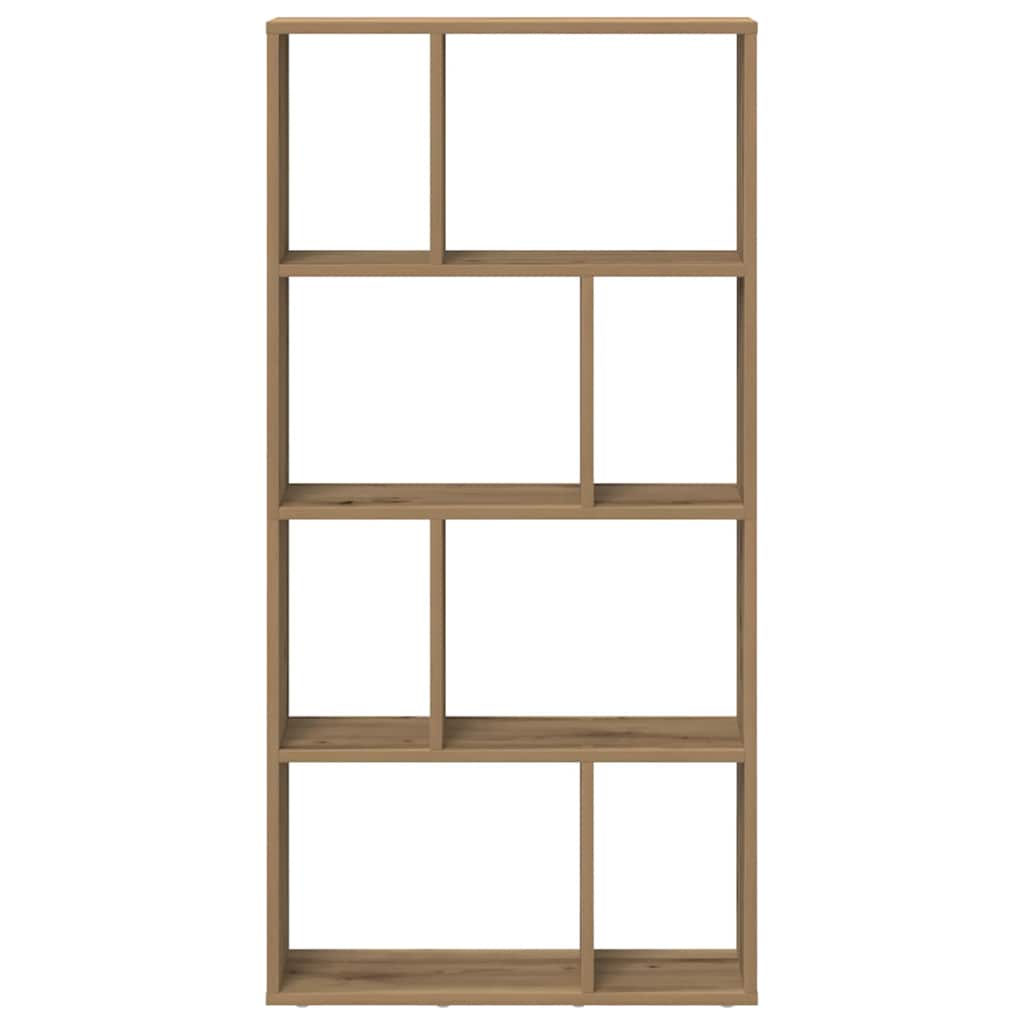 kézműves tölgy színű szerelt fa könyvespolc 60 x 20 x 120 cm