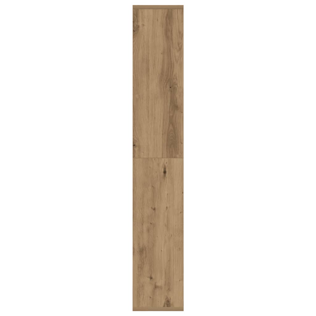 kézműves tölgy színű szerelt fa könyvespolc 72 x 20 x 120 cm