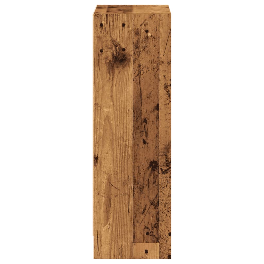 antik fa színű szerelt fa könyvespolc 40 x 24 x 76 cm