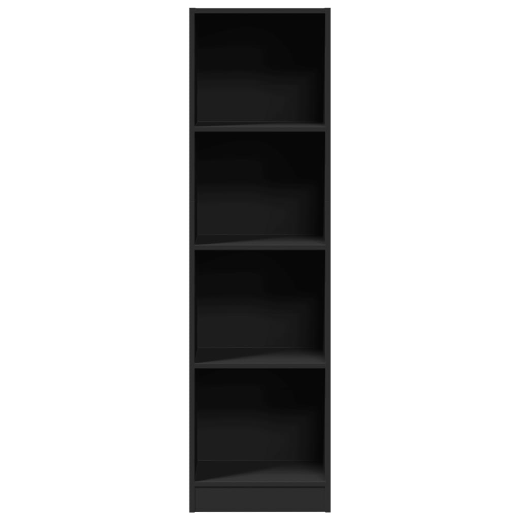 fekete szerelt fa könyvszekrény 40 x 24 x 143 cm