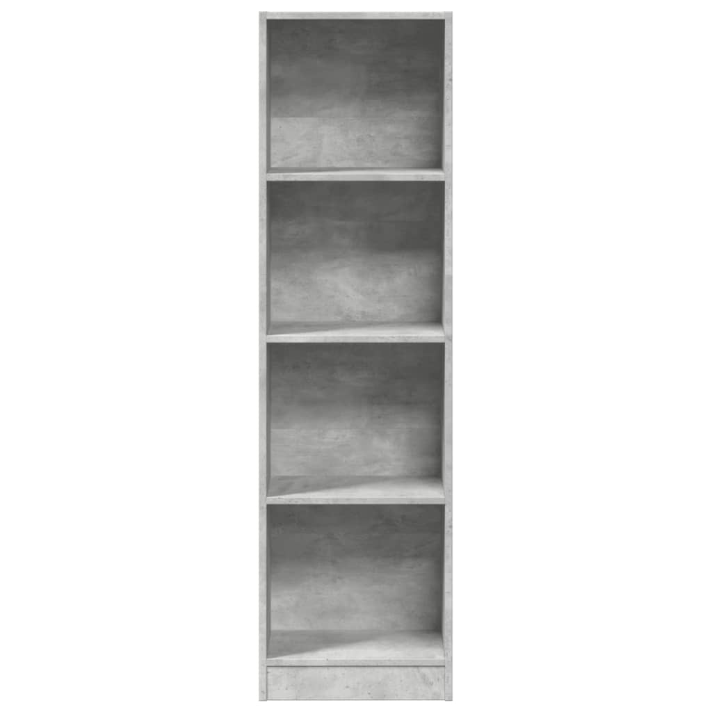 betonszürke szerelt fa könyvespolc 40 x 24 x 143 cm