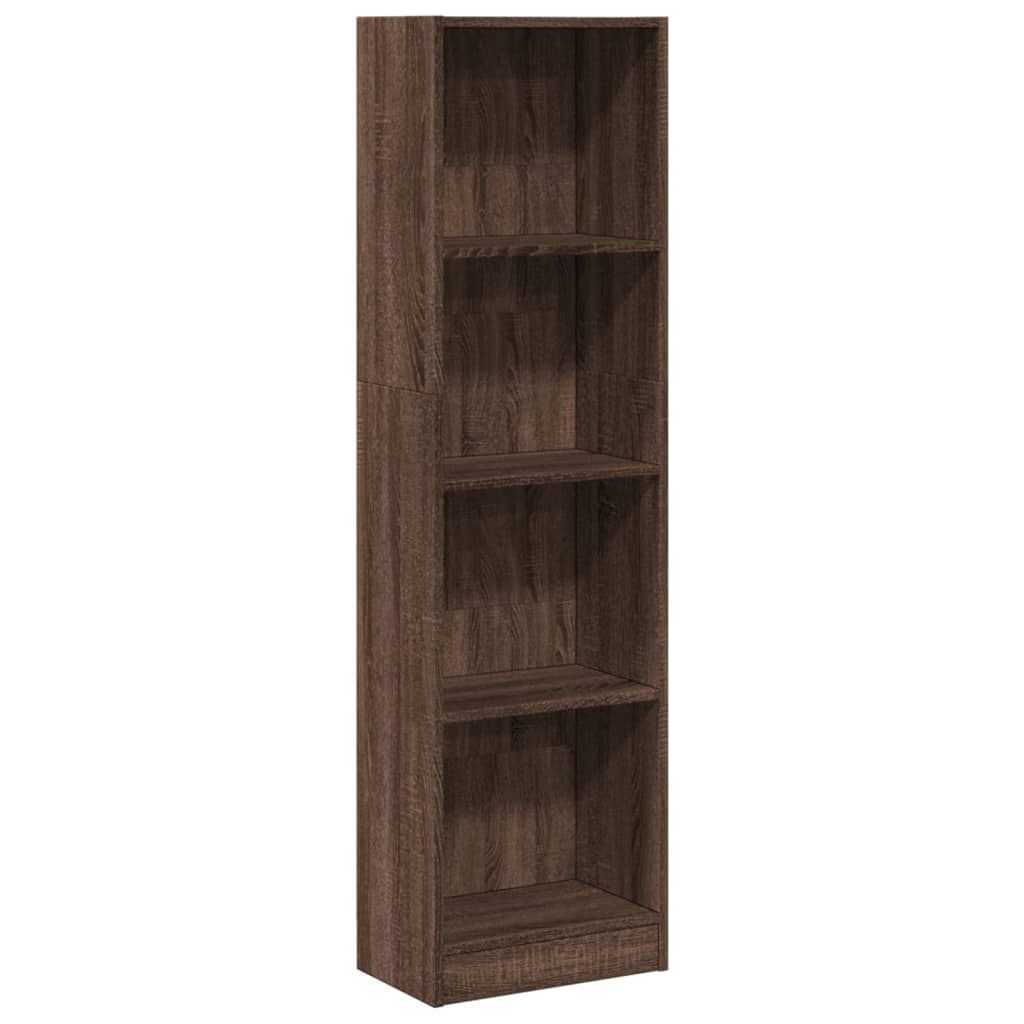 barna tölgy színű szerelt fa könyvszekrény 40 x 24 x 143 cm
