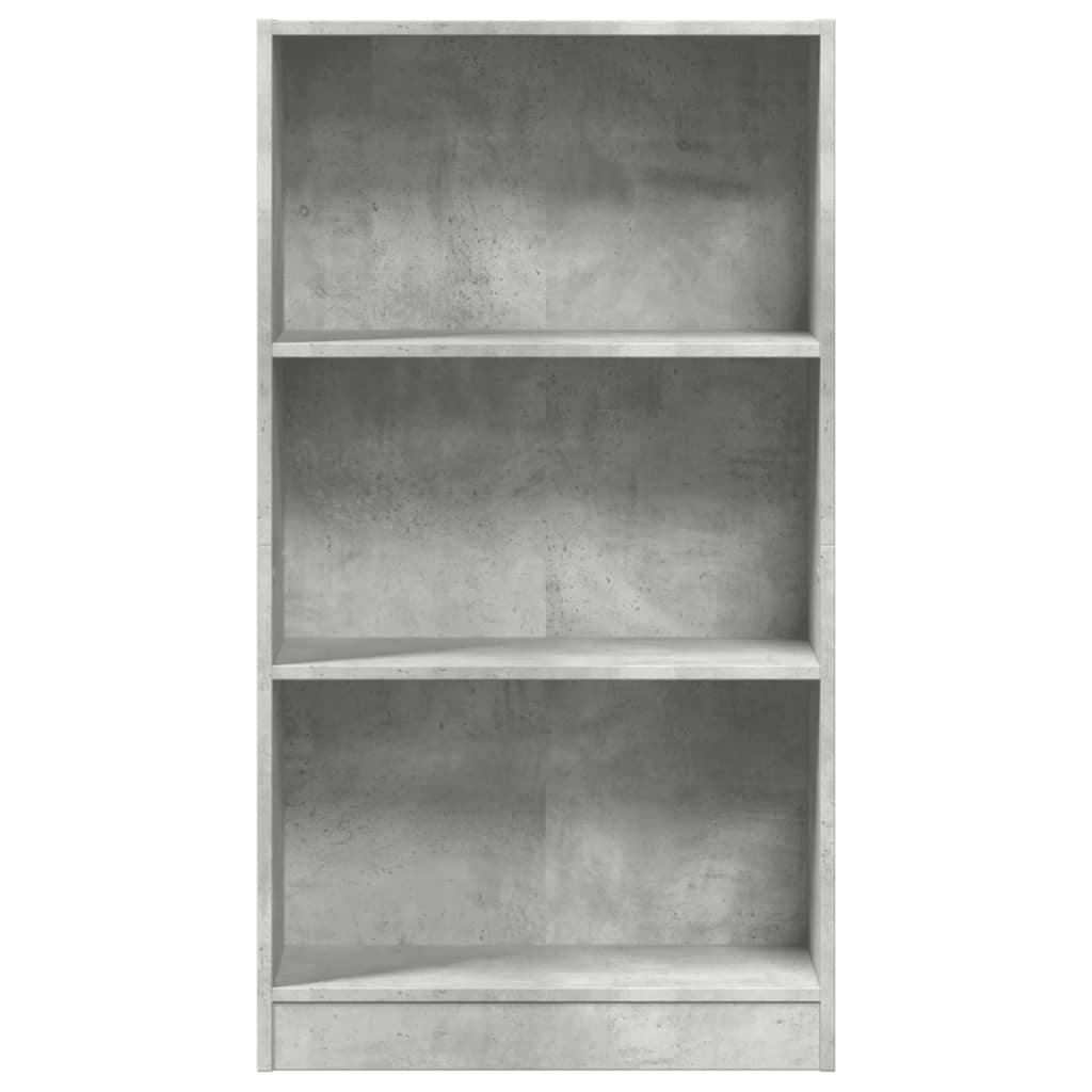 betonszürke szerelt fa könyvespolc 60 x 24 x 109 cm