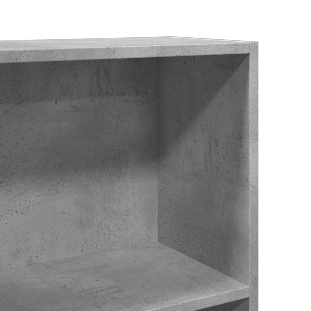 betonszürke szerelt fa könyvespolc 60 x 24 x 109 cm