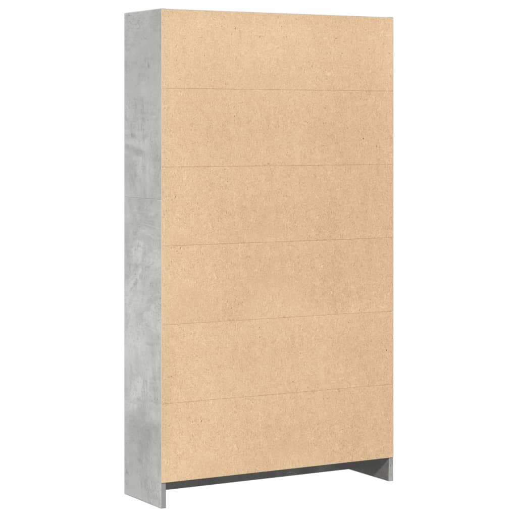 betonszürke szerelt fa könyvespolc 80 x 24 x 143 cm