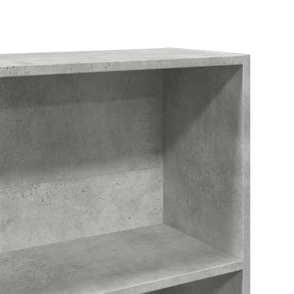 betonszürke szerelt fa könyvespolc 80 x 24 x 143 cm