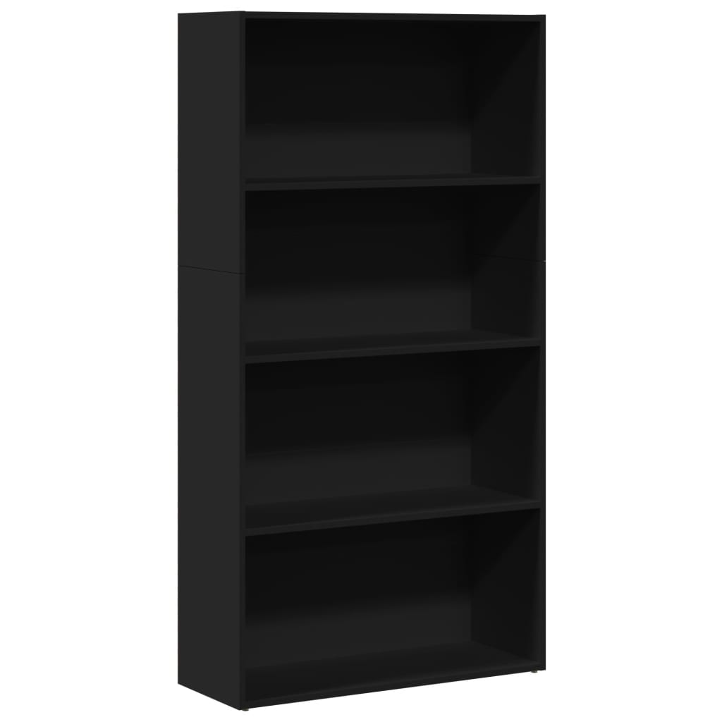 fekete szerelt fa könyvespolc 80 x 30 x 152 cm