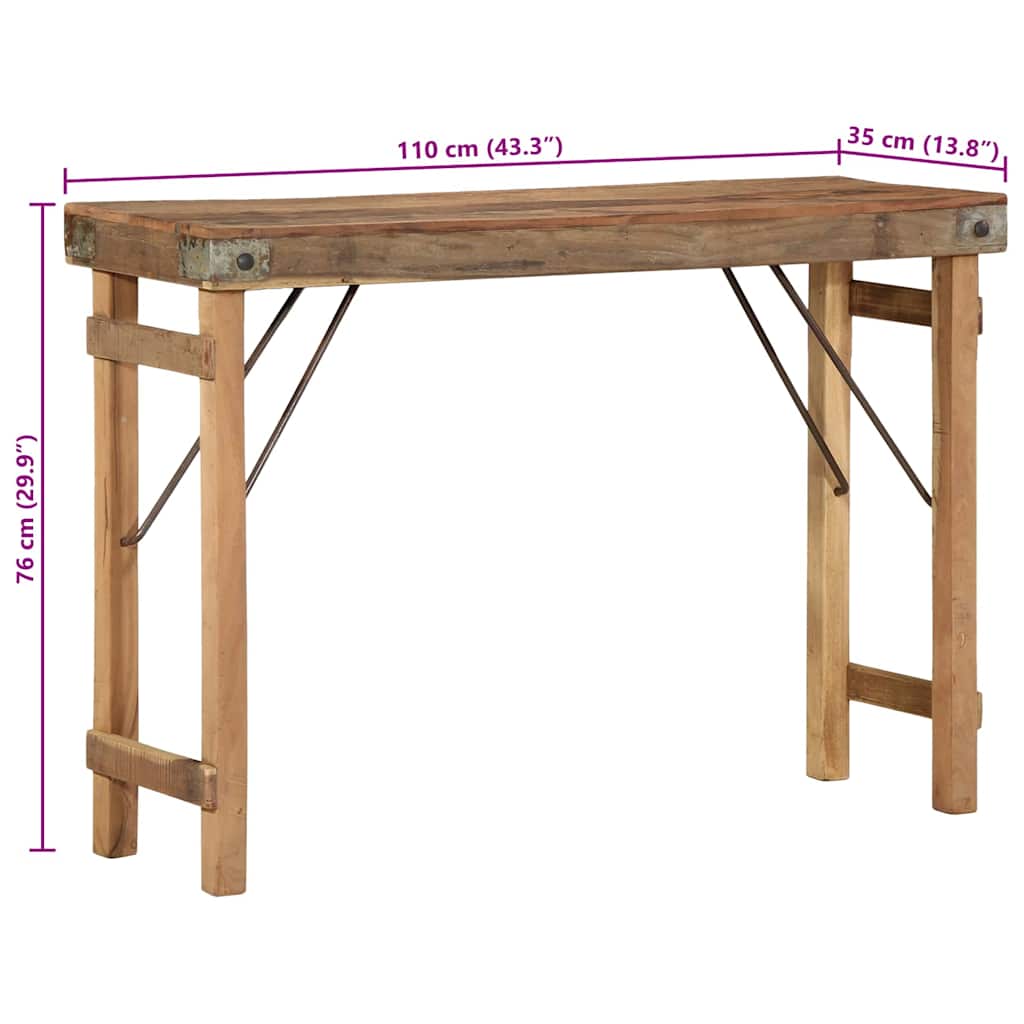 Konzolasztal Barna 110 x 35 x 76 cm Tömör újrahasznosított fa
