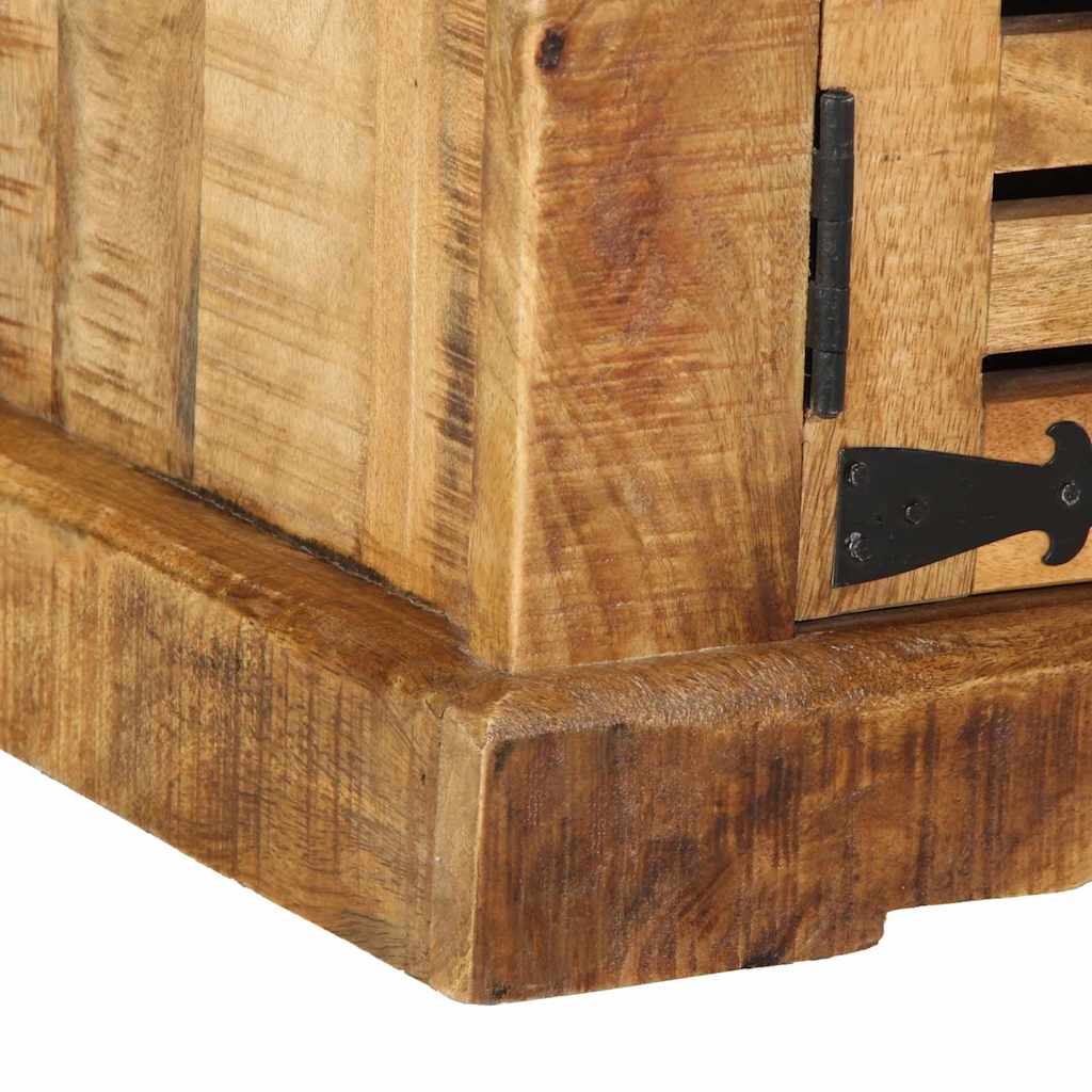 Cipőszekrény tárolóval Barna 110 x 38 x 45 cm Tömör mangófa