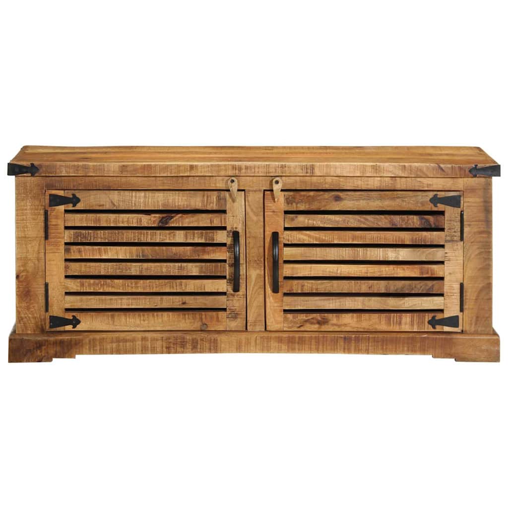 Cipőszekrény tárolóval Barna 110 x 38 x 45 cm Tömör mangófa