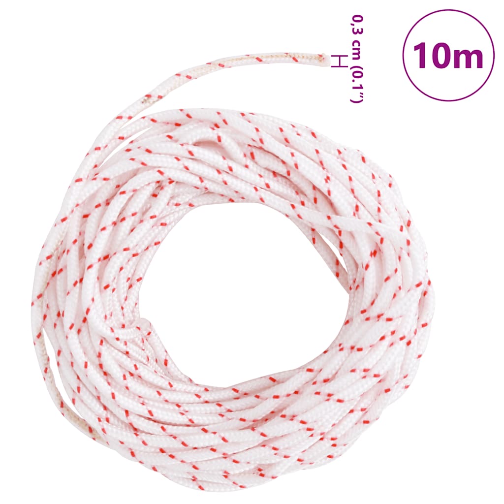 Húzó indítózsinór fehér és piros Ø3 mm 10 m Nylon