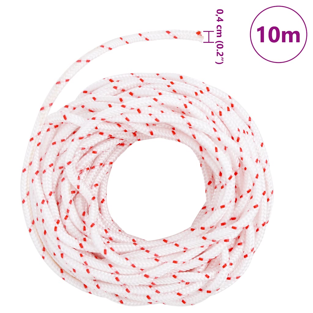 Húzó indítózsinór fehér és piros Ø4 mm 10 m Nylon