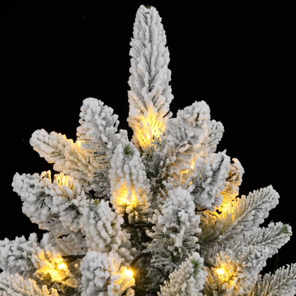 műkarácsonyfa 300 LED-del és pelyhes hóval 210 cm