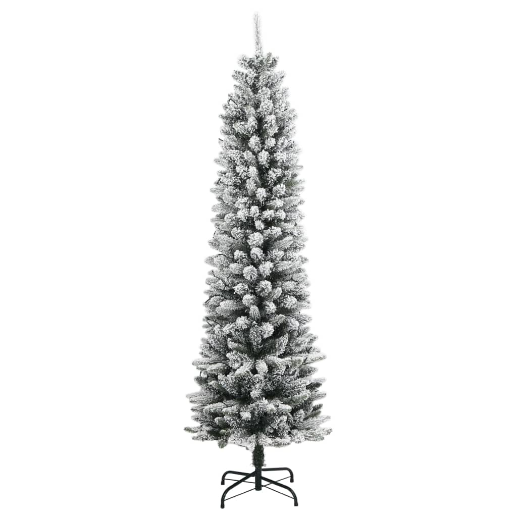 műkarácsonyfa 300 LED-del és pelyhes hóval 210 cm