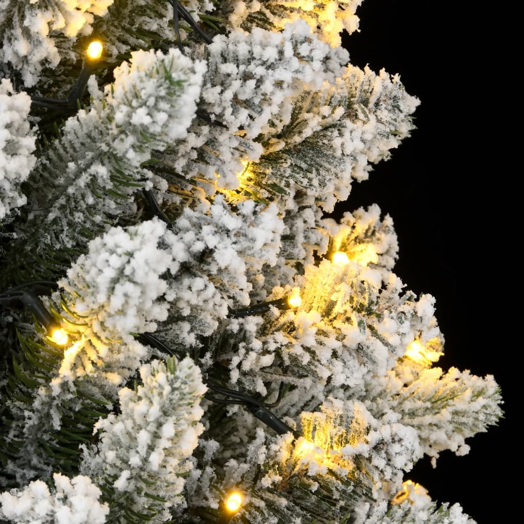 műkarácsonyfa 300 LED-del és pelyhes hóval 210 cm