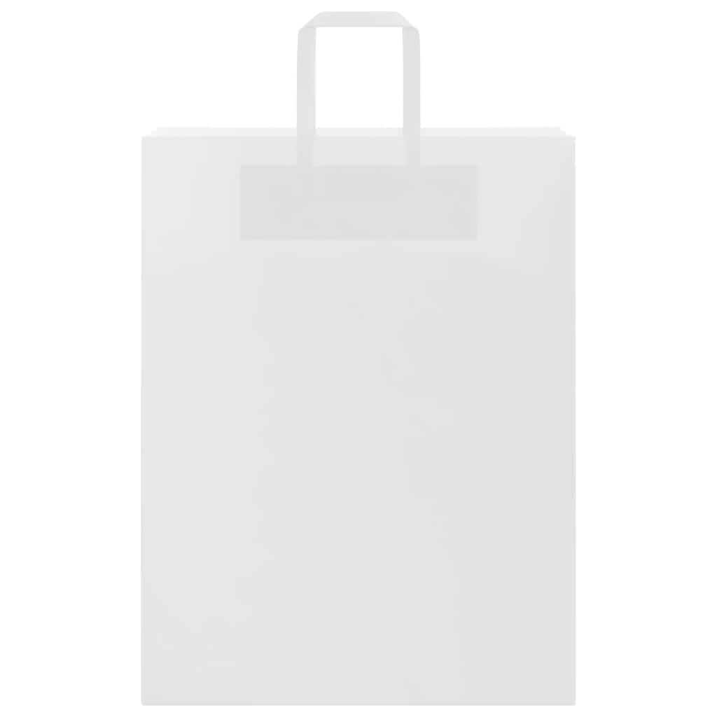 50 db fehér papírzacskók fogantyúkkal 32x12x42 cm