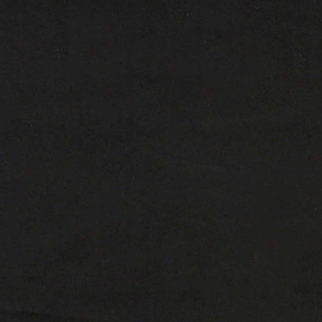 fekete bársony rugós ágy matraccal 80x210 cm