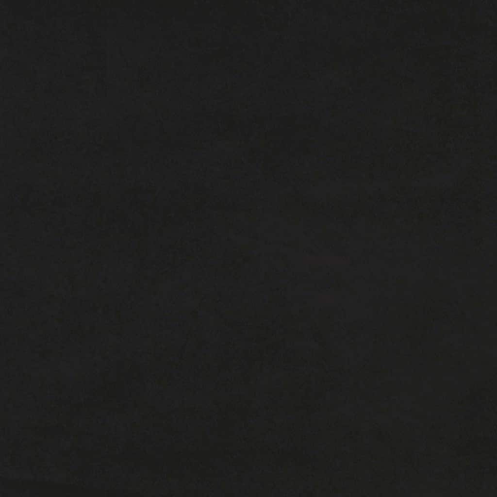 fekete bársony rugós ágy matraccal 80x210 cm