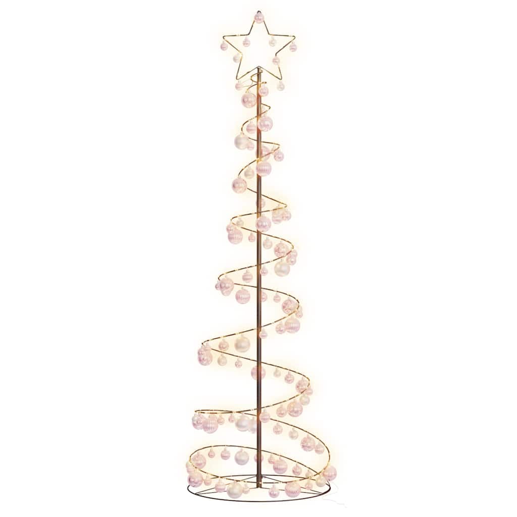 meleg fehér LED karácsonyfa gömbökkel 120 LED 180 cm