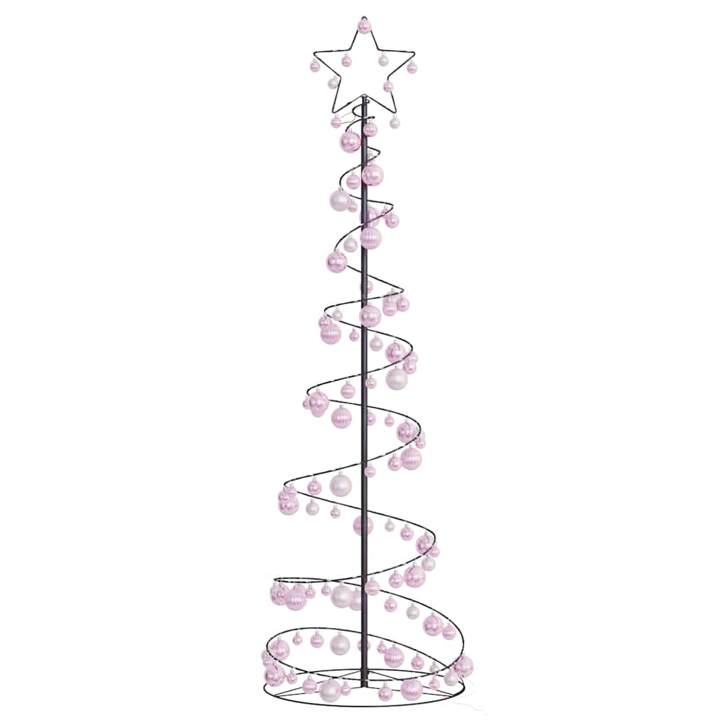 meleg fehér LED karácsonyfa gömbökkel 120 LED 180 cm