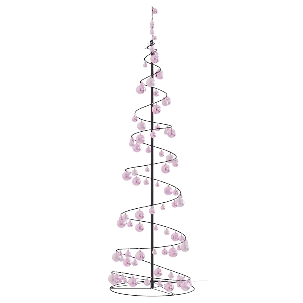meleg fehér LED karácsonyfa gömbökkel 120 LED 180 cm