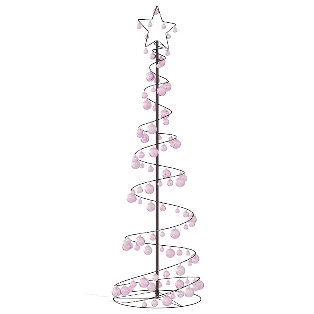 meleg fehér LED karácsonyfa gömbökkel 120 LED 180 cm