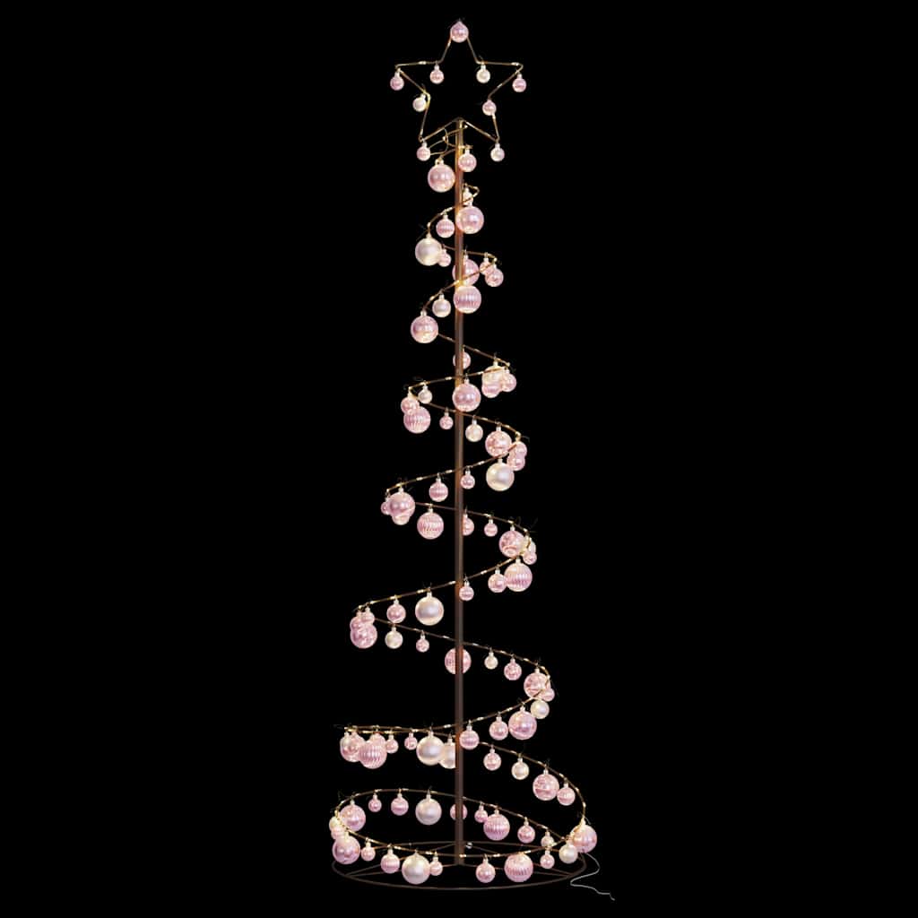 meleg fehér LED karácsonyfa gömbökkel 120 LED 180 cm