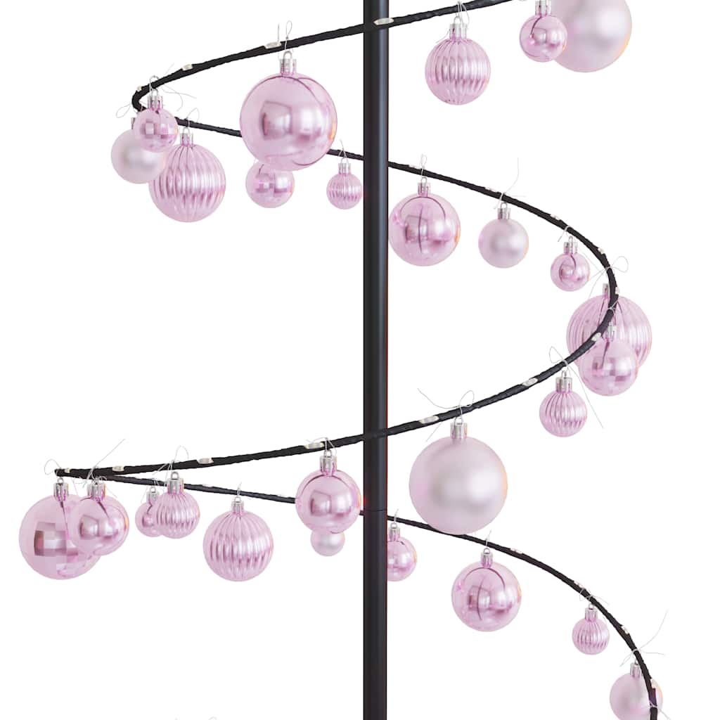 meleg fehér LED karácsonyfa gömbökkel 120 LED 180 cm