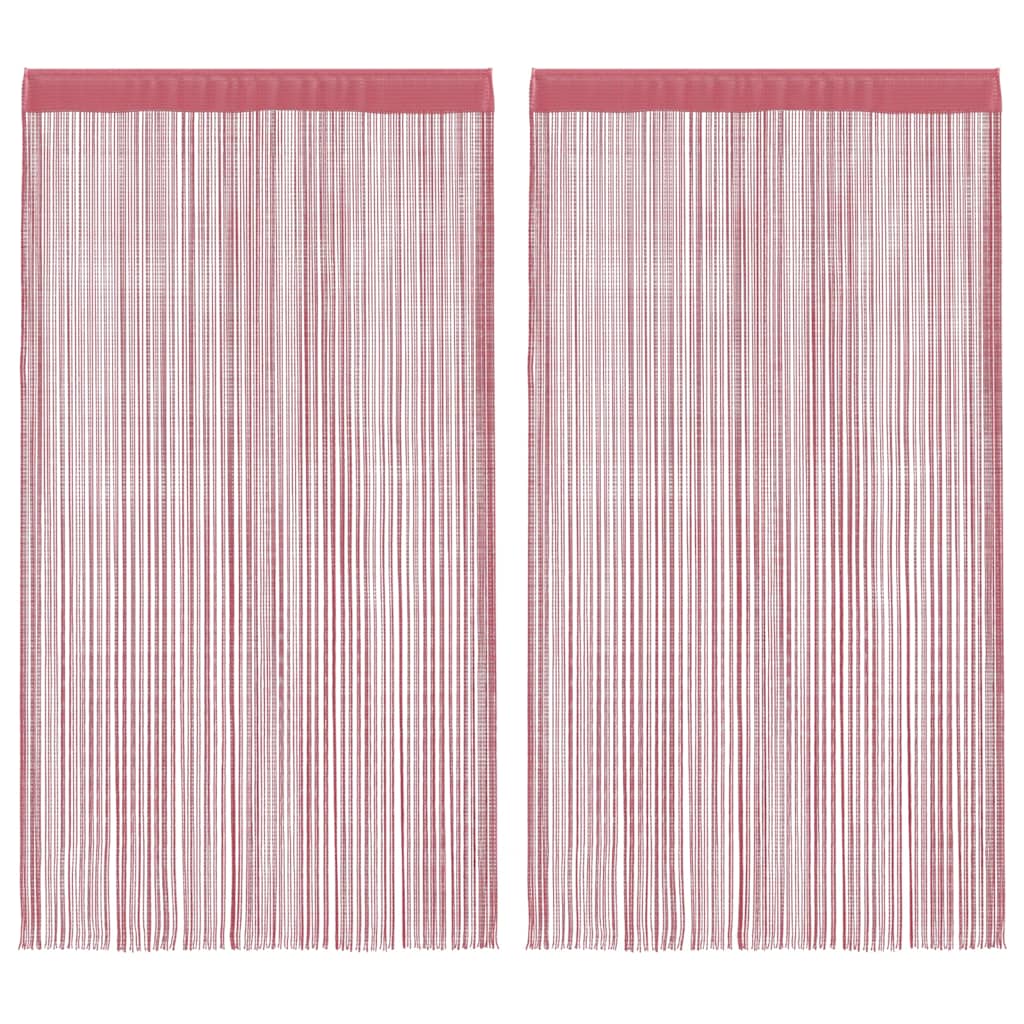 2 db rózsaszín zsinórfüggöny 100 x 250 cm