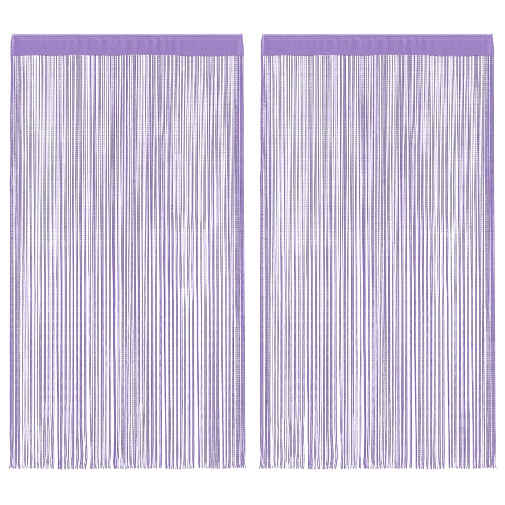 2 db lila zsinórfüggöny 100 x 250 cm