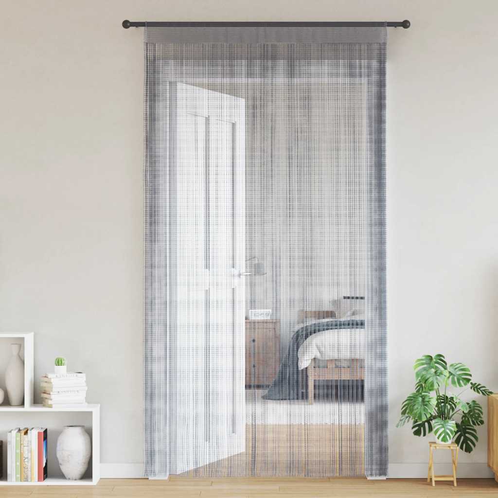 2 db világosszürke zsinórfüggöny 100 x 250 cm