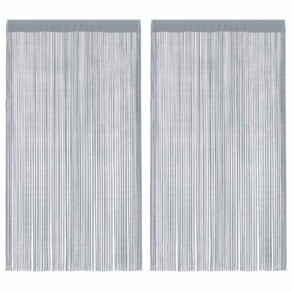 2 db világosszürke zsinórfüggöny 140 x 250 cm