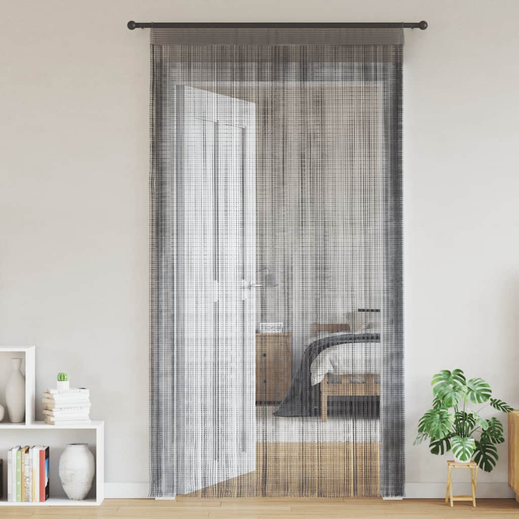 2 db antracit színű zsinóros függöny 100 x 250 cm