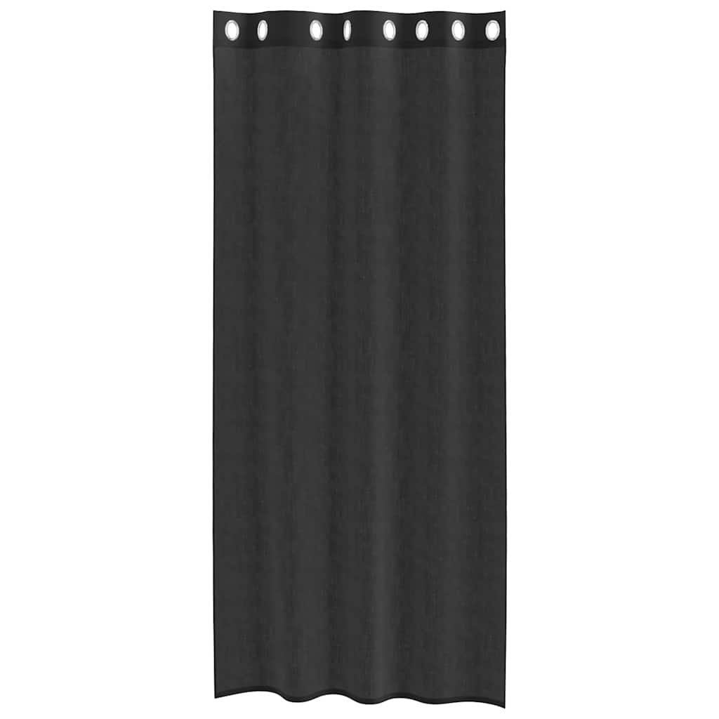 2 db fekete fátyolfüggönyök rojtokkal 140x245 cm
