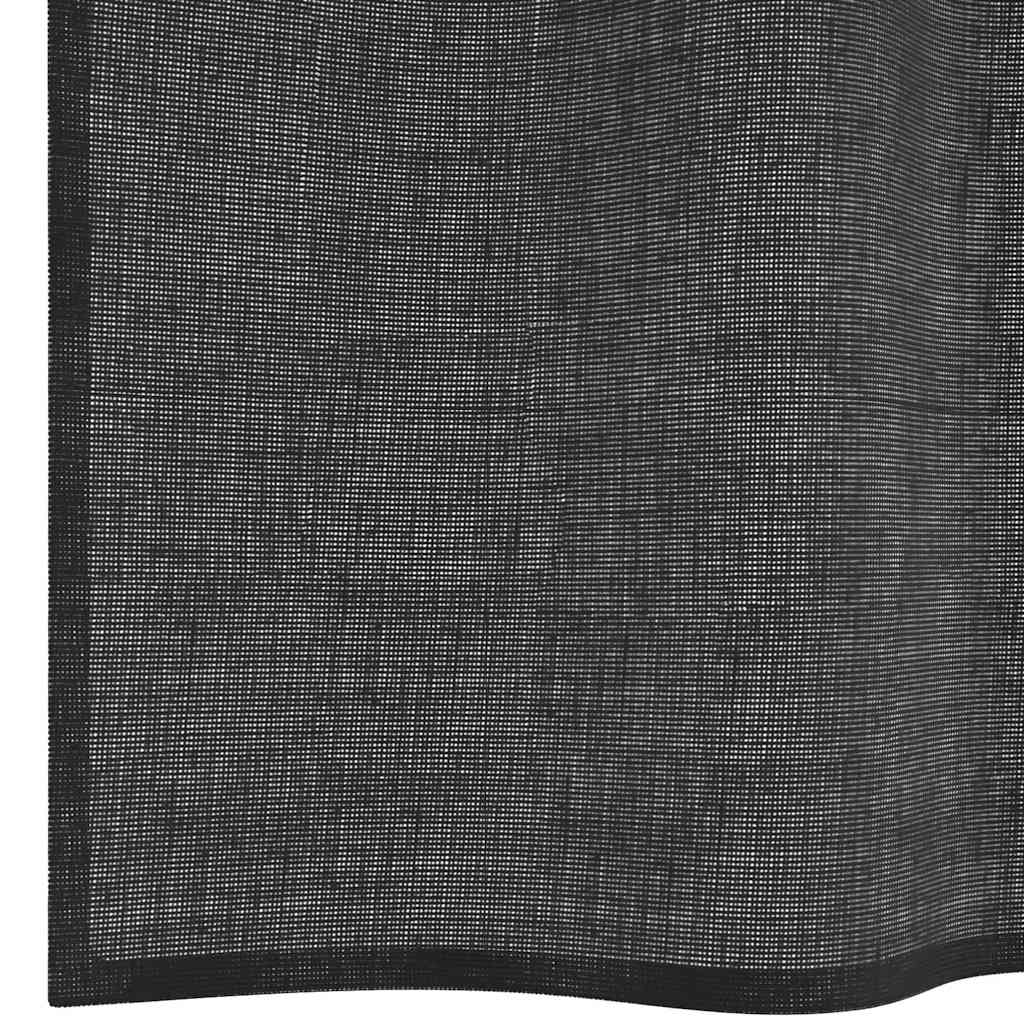 2 db fekete fátyolfüggönyök rojtokkal 140x245 cm