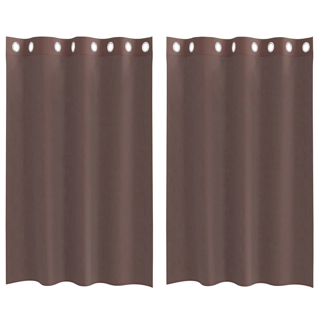 2 db barna fátyolfüggönyök rojtokkal 140x175 cm