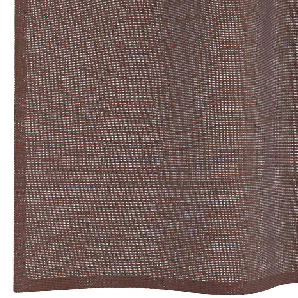 2 db barna fátyolfüggönyök rojtokkal 140x175 cm