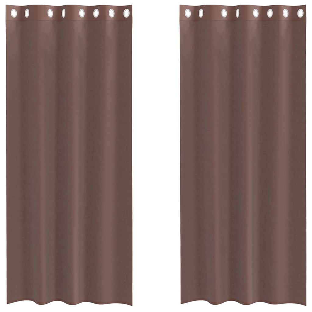 2 db barna fátyolfüggönyök rojtokkal 140x225 cm