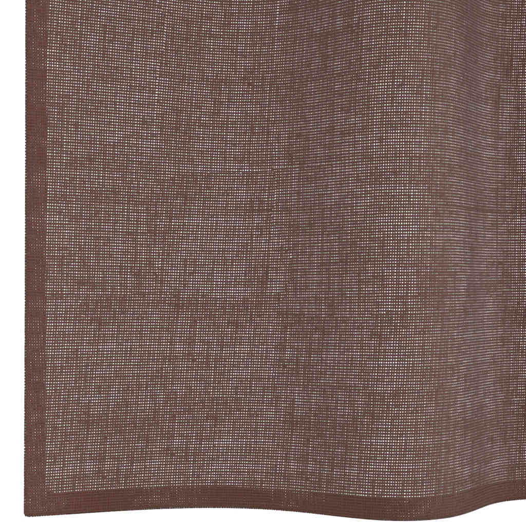 2 db barna fátyolfüggönyök rojtokkal 140x225 cm