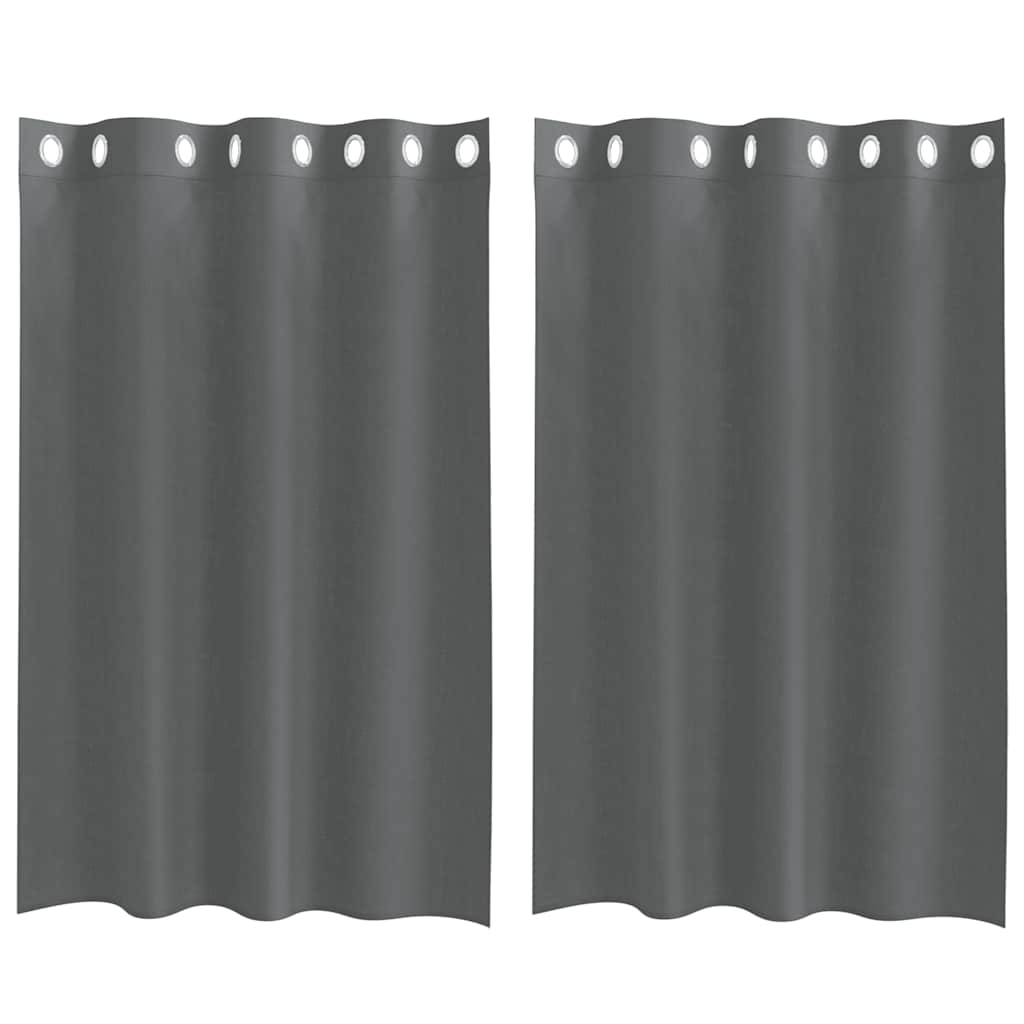 2 db sötétszürke fátyolfüggönyök rojtokkal 140x175 cm