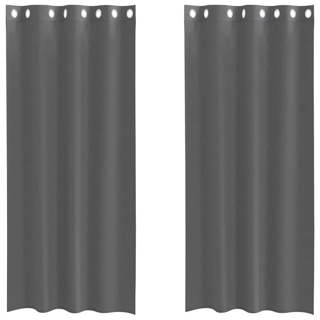2 db sötétszürke fátyolfüggönyök rojtokkal 140x245 cm